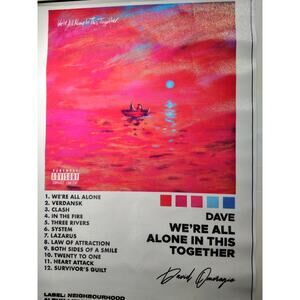 Dave We’re All Alone in This Together UK Rap Album Canvas Print 12x18" Unframed